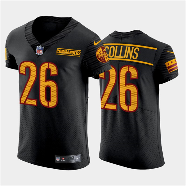 Men's Washington Commanders #26 Landon Collins Black Elite Stitched Jersey Men's Washington Commanders #26 Landon Collins Black Elite Stitched Jersey